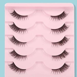 New! 5pairs/Set Cat Eye Black Line Russian Volume Natural Cross Fake Eyelashes